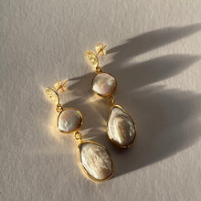 Load image into Gallery viewer, Freshwater Pearl Statement Drop Earrings