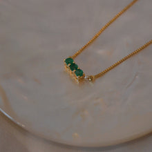 Load image into Gallery viewer, Emerald Trilogy Necklace - Gold