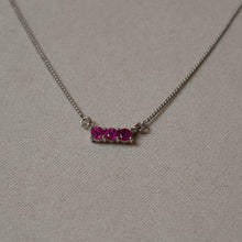 Load image into Gallery viewer, Ruby Trilogy Necklace - Silver