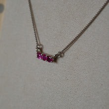 Load image into Gallery viewer, Ruby Trilogy Necklace - Silver