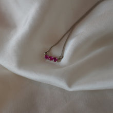 Load image into Gallery viewer, Ruby Trilogy Necklace - Silver