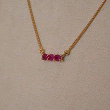 Load image into Gallery viewer, Ruby Trilogy Necklace - Gold