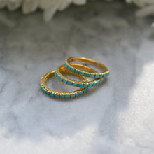 Load image into Gallery viewer, Turquoise Half-Eternity Ring
