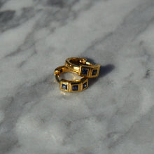 Load image into Gallery viewer, Sapphire Huggie Earrings - Gold
