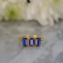 Load image into Gallery viewer, Kyanite Trilogy Baguette Ring
