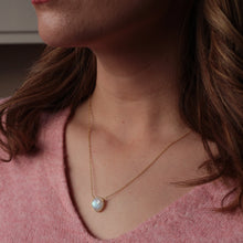 Load image into Gallery viewer, Rainbow Moonstone Bezel Cut Necklace