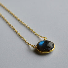 Load image into Gallery viewer, Labradorite Bezel Set Necklace