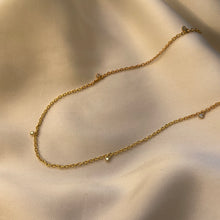Load image into Gallery viewer, Diamond Dainty Drop Gold Vermeil Necklace