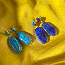 Load image into Gallery viewer, Copper Turquoise Oval Drop Earrings