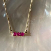 Load image into Gallery viewer, Ruby Trilogy Necklace - Gold