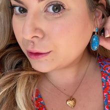 Load image into Gallery viewer, Copper Turquoise Oval Drop Earrings