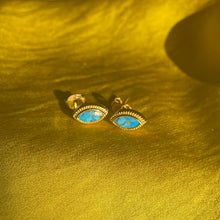 Load image into Gallery viewer, Copper Turquoise Marquise Stud Earrings