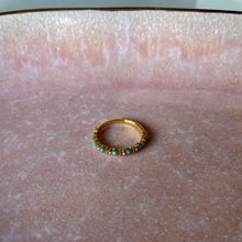 Load image into Gallery viewer, Turquoise & White Topaz Half-Eternity Ring