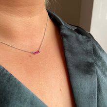 Load image into Gallery viewer, Ruby Trilogy Necklace - Silver