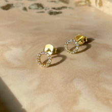Load image into Gallery viewer, Natural Zircon Circle Pavé Stud Earrings
