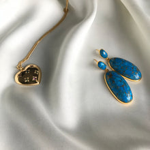 Load image into Gallery viewer, Copper Turquoise Oval Drop Earrings