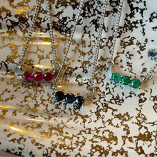 Load image into Gallery viewer, Ruby Trilogy Necklace - Silver