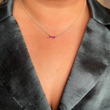 Load image into Gallery viewer, Ruby Trilogy Necklace - Silver