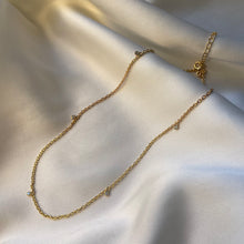 Load image into Gallery viewer, Diamond Dainty Drop Gold Vermeil Necklace