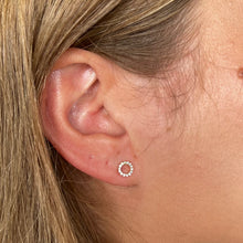 Load image into Gallery viewer, Natural Zircon Circle Pavé Stud Earrings