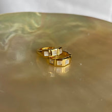 Load image into Gallery viewer, Moonstone Huggie Earrings - Gold