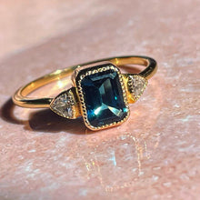 Load image into Gallery viewer, London Blue Topaz Deco Trilogy Ring