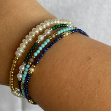 Load image into Gallery viewer, Emerald & Freshwater Pearl Friendship Bracelet