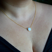 Load image into Gallery viewer, Rainbow Moonstone Bezel Cut Necklace