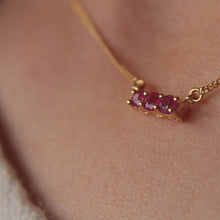 Load image into Gallery viewer, Ruby Trilogy Necklace - Gold