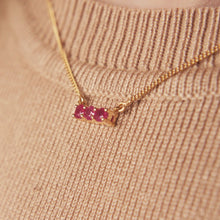 Load image into Gallery viewer, Ruby Trilogy Necklace - Gold
