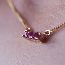 Load image into Gallery viewer, Ruby Trilogy Necklace - Gold