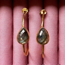 Load image into Gallery viewer, Labradorite Hoops
