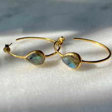 Load image into Gallery viewer, Labradorite Hoops
