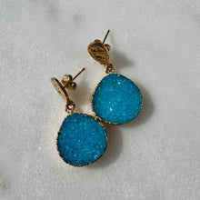 Load image into Gallery viewer, Turquoise Druzy Drop Earrings
