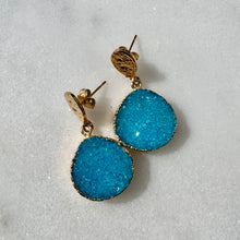 Load image into Gallery viewer, Turquoise Druzy Drop Earrings
