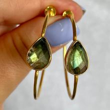 Load image into Gallery viewer, Labradorite Hoops
