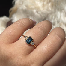Load and play video in Gallery viewer, London Blue Topaz Deco Trilogy Ring
