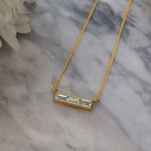 Load image into Gallery viewer, Green Amethyst Bar Necklace
