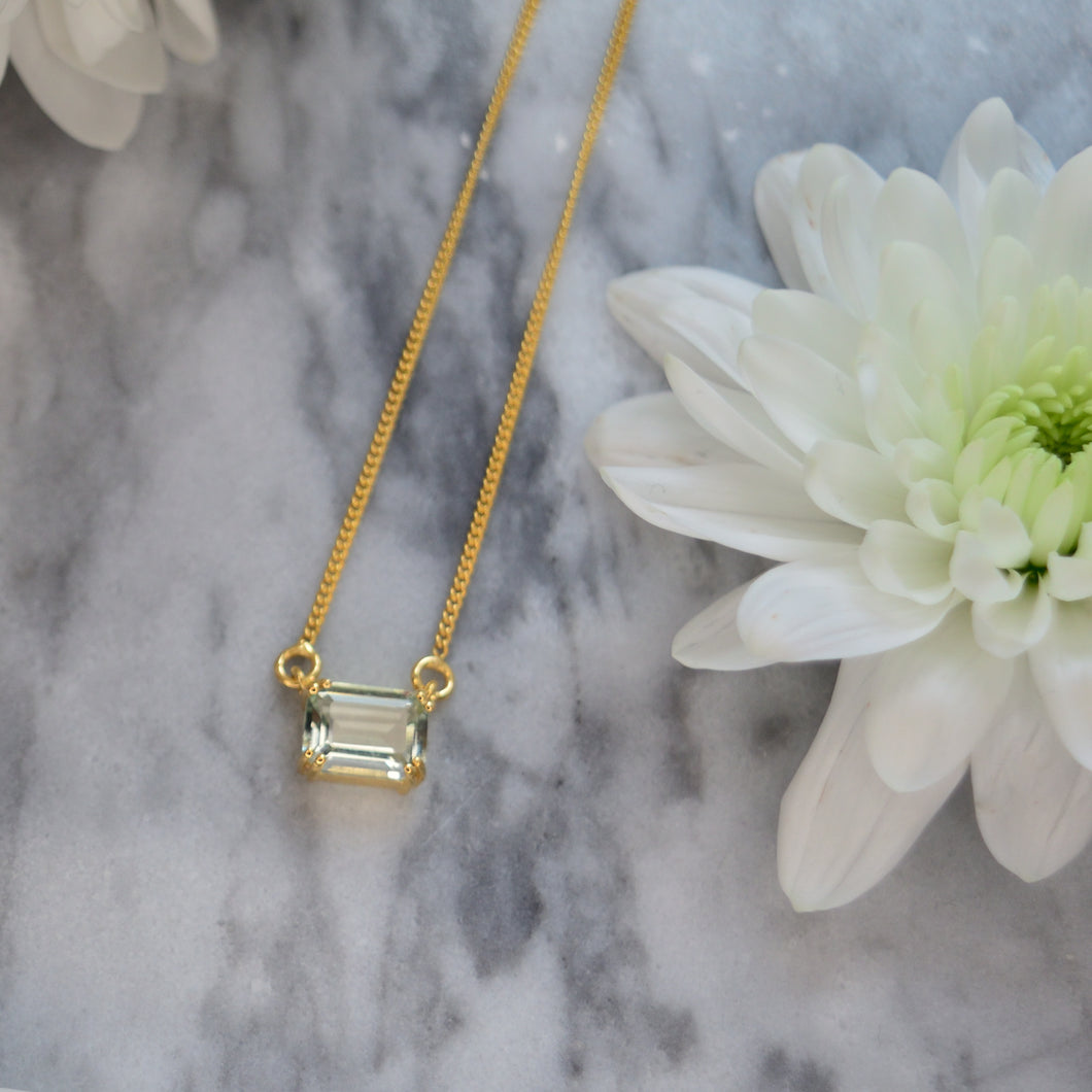 Green Amethyst Petite Necklace