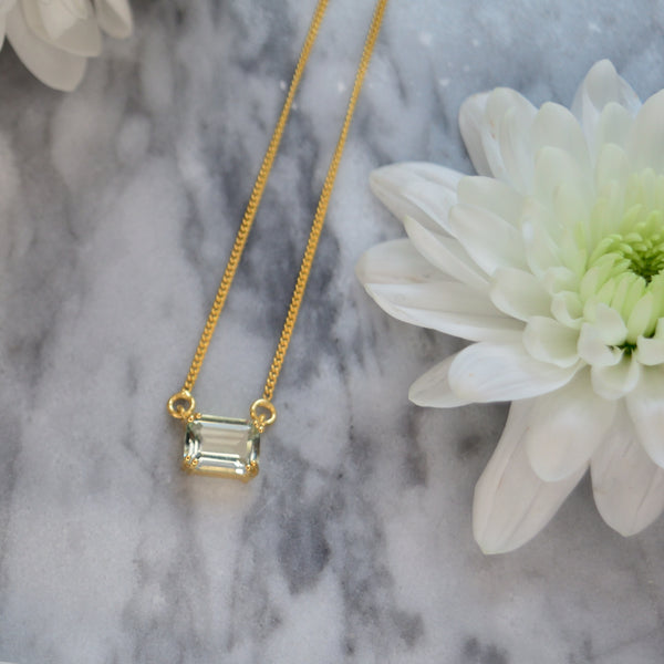 Green Amethyst Petite Necklace