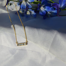 Load image into Gallery viewer, Green Amethyst Bar Necklace
