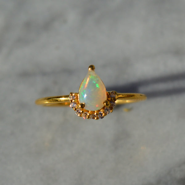 Opal Pear Ring