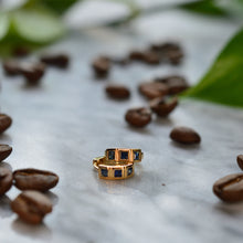Load image into Gallery viewer, Sapphire Huggie Earrings - Gold
