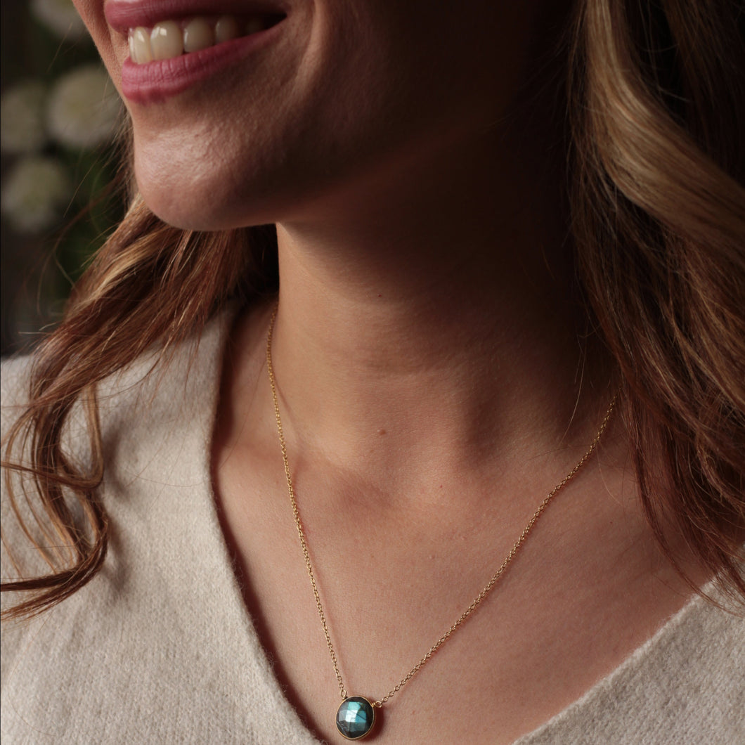 Labradorite Bezel Set Necklace