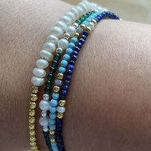 Load and play video in Gallery viewer, Emerald &amp; Freshwater Pearl Friendship Bracelet
