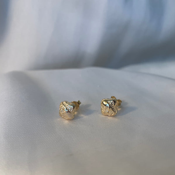 Golden Lava Stud Earrings