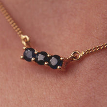 Load image into Gallery viewer, Sapphire Trilogy Necklace - Gold
